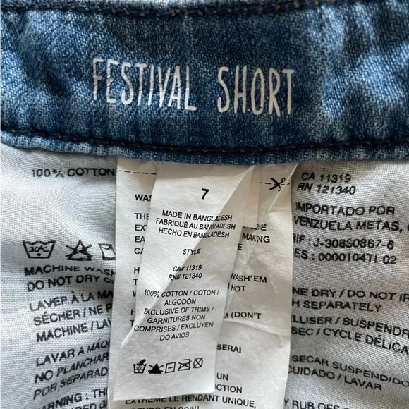 Garage Denim Festival Shorts with Aztec Print Womens 7 - Picture 6 of 11